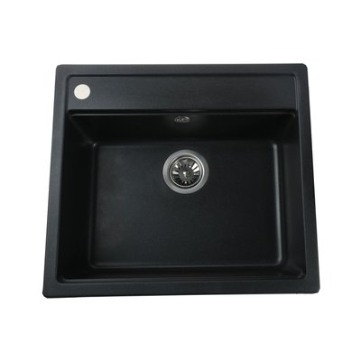 Гранітна мийка Globus Lux VOLTA чорний металiк 570х510мм-А0001 9669 фото